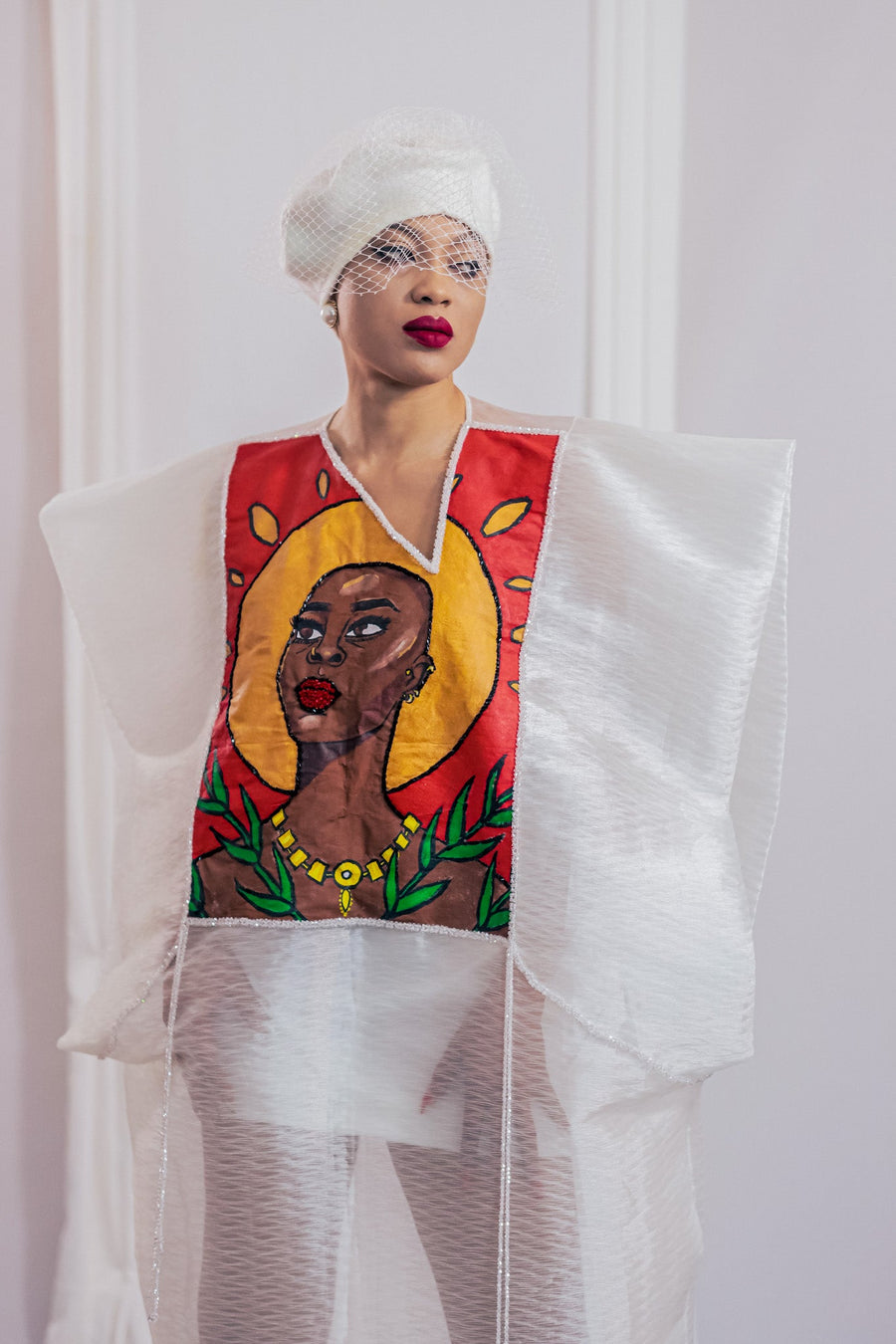 WEARABLE ART AGBADA DRESS- RED ADM Projects
