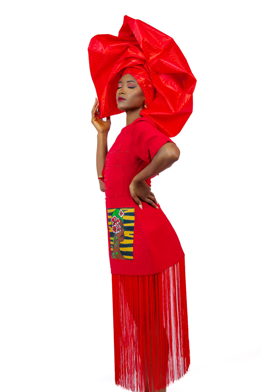 HAND PAINTED STRUCTURED RED DRESS ADM Projects