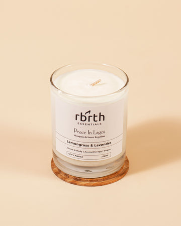 PEACE IN LAGOS BODY CANDLE (Repels Mosquitoes) REBIRTH ESSENTIALS