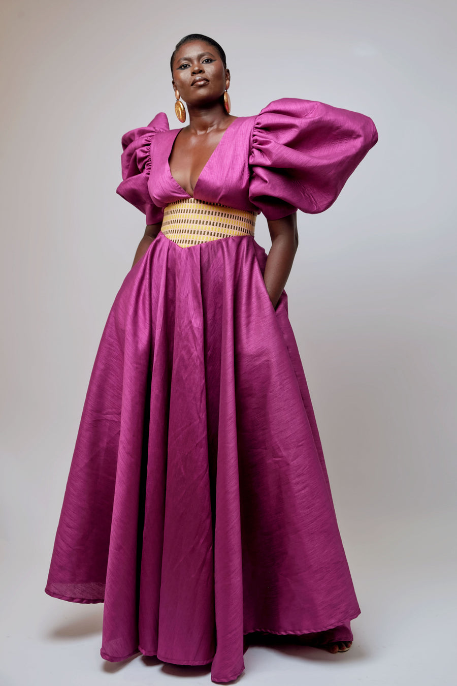 exaggerated sleeve maxi dress ASOS DESIGN exaggerated sleeve wrap bias maxi dress in crinkle chiffon in purple