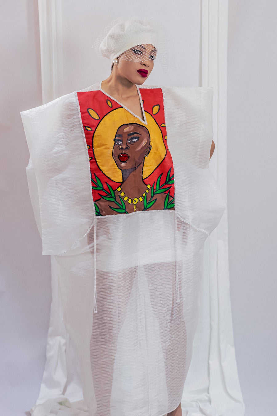 WEARABLE ART AGBADA DRESS- RED ADM Projects