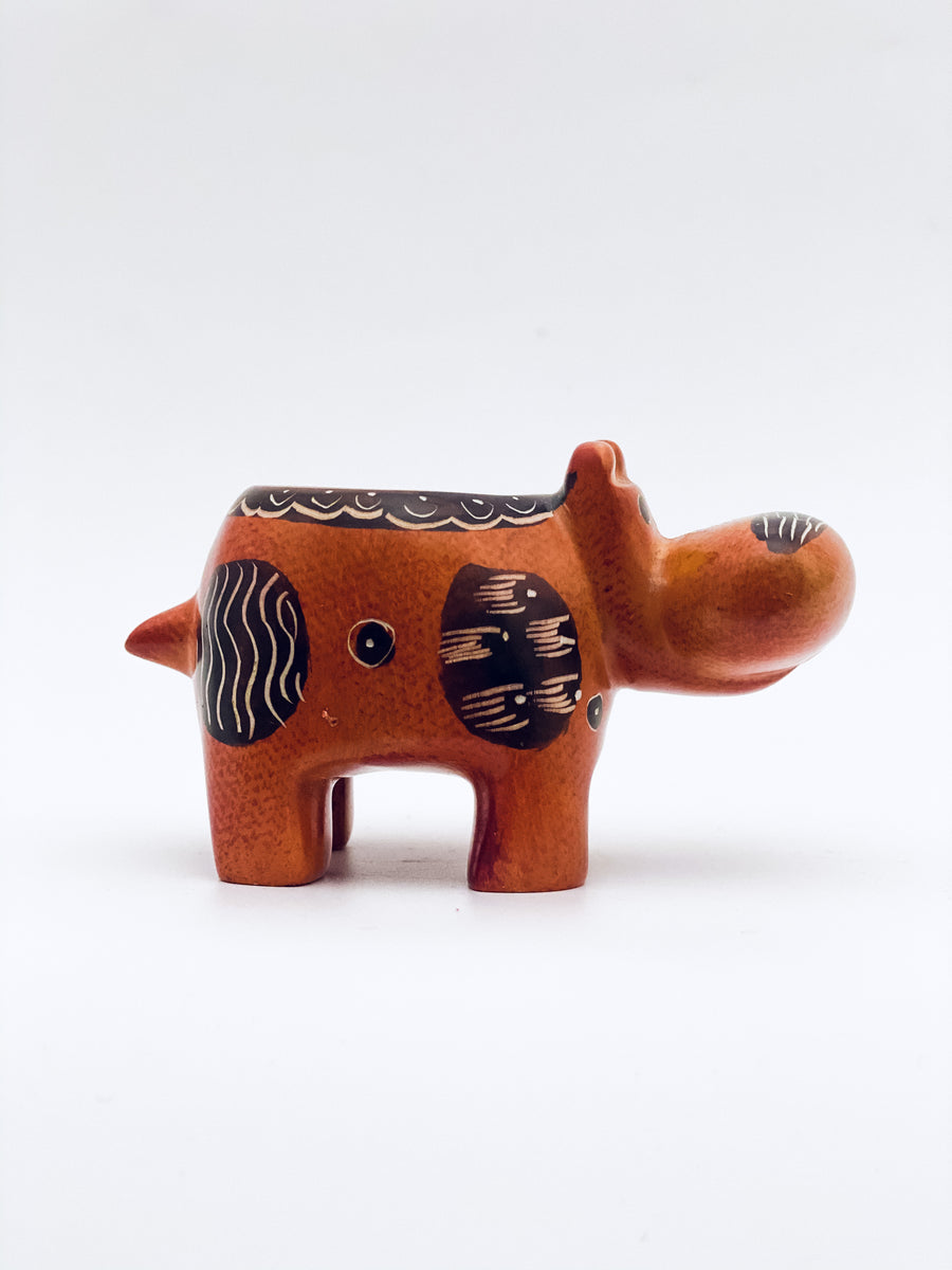 hippo hand crafted candle holder African Designers Mall