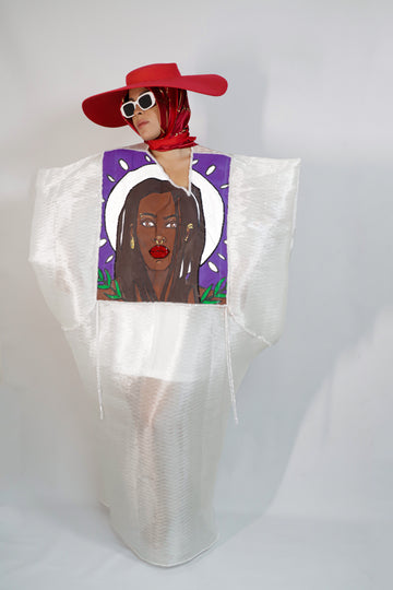 WEARABLE ART AGBADA DRESS - PURPLE (Note that fabric pattern is subject to change) ADM Projects