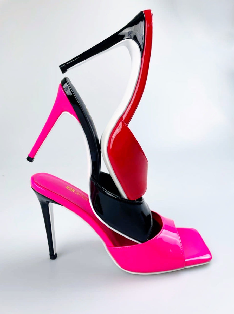 ENTREVUE : Pink & Black Slip-on Heels JEAN DU PAIX