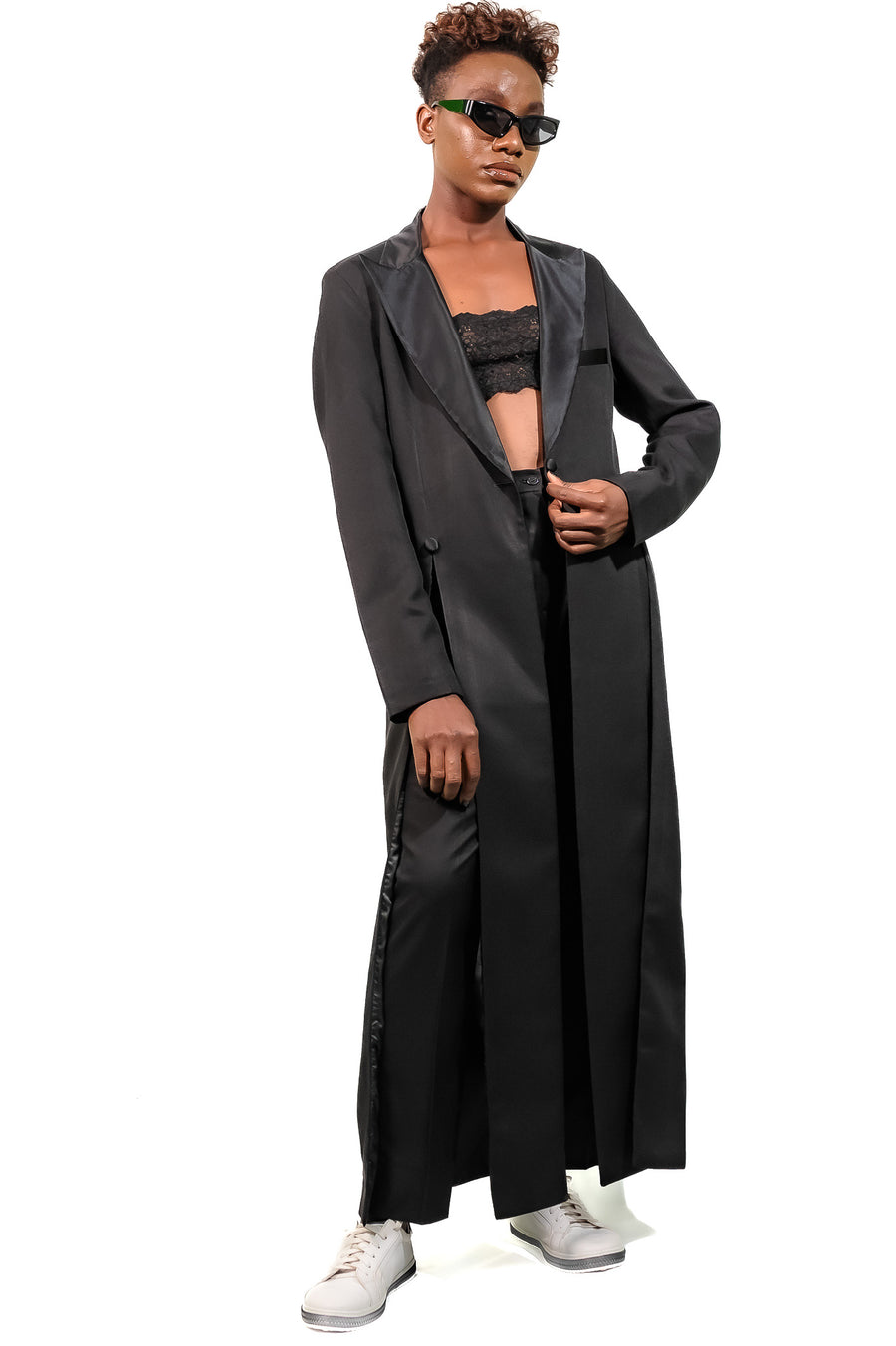 Business Chic Long Slit Black suit ADM BASIC