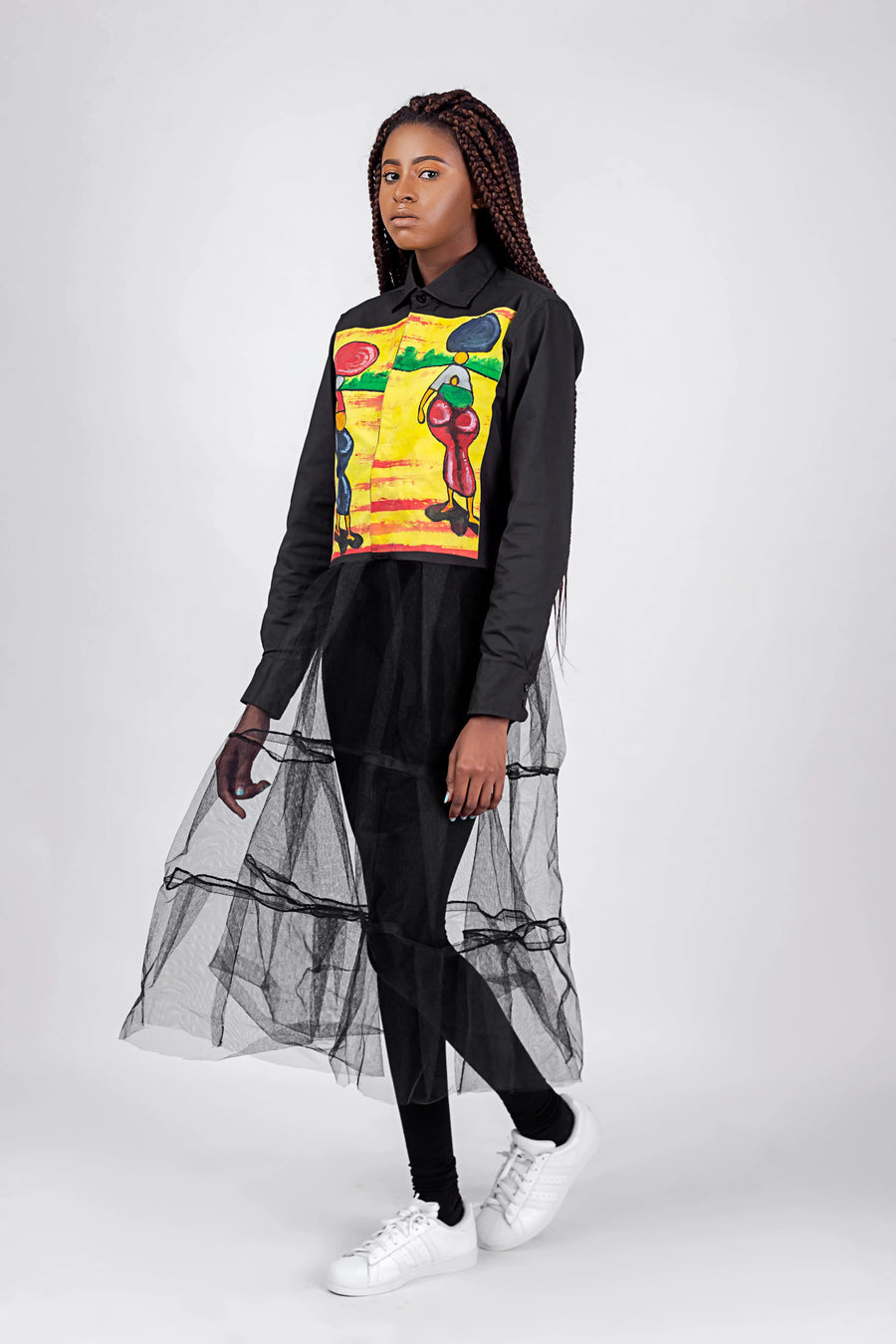 WEARABLE ART SHIRT DRESS WITH MESH ADM Projects