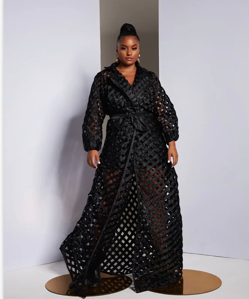 mesh coat dress Ethereal Mesh Layers Jacket Dress White / Small